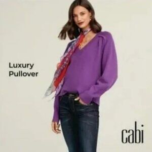 CAbi Luxury V-neck Pullover Sweater Size S